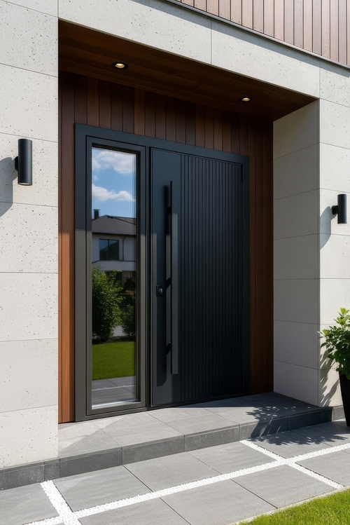 Черная коттеджная дверь